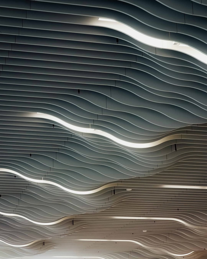 Close-up of VIA wave-form ceiling design